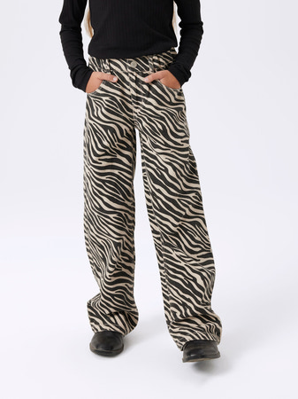 NAME IT Wide Bukser Rose Cement Black Zebra