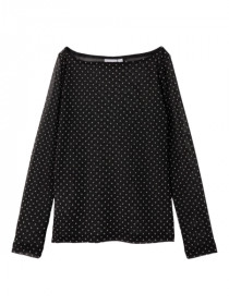 NAME IT Mesh Langærmet Bluse Silje Black Dot