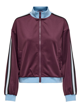 ONLY Track Zip Cardigan Warm Up Burgundy