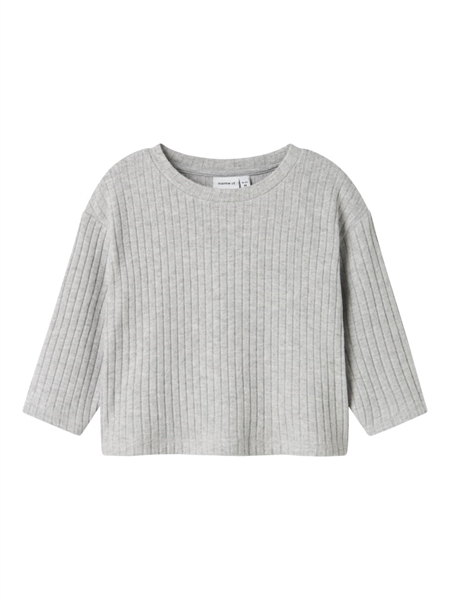 NAME IT Langærmet Bluse Rikka Grey Melange