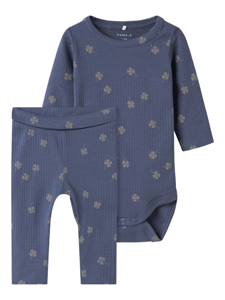 NAME IT Langærmet Body/Leggings Sæt Noellus Vintage Indigo