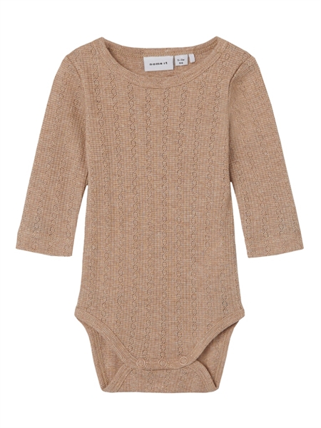 NAME IT Langærmet Glimmer Body Ohusa Oxford Tan