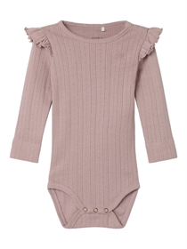 NAME IT Langærmet Body Omina Deauville Mauve