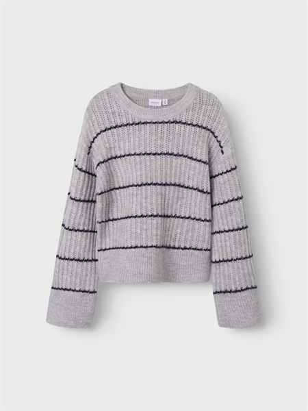 NAME IT Striktrøje Titina Light Grey Melange