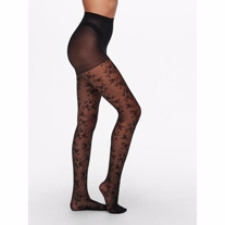 ONLY Tights Rosa Black Flower