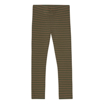 BIRKHOLM Stribede Rib Leggings Teak Brun & Army Grøn