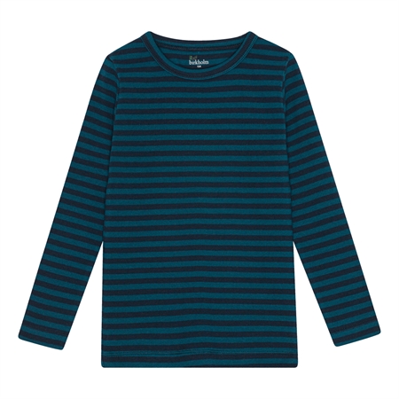 BIRKHOLM Stribet Rib Bluse Poseidon Blå & Navy Blå