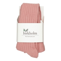 BIRKHOLM Rib Strømpebukser Rosa